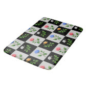 Überwachtes mehrfarbiges Blumendesign für die Rose Badematte (Schrägansicht)