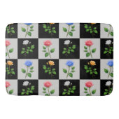 Überwachtes mehrfarbiges Blumendesign für die Rose Badematte (Vorderseite)