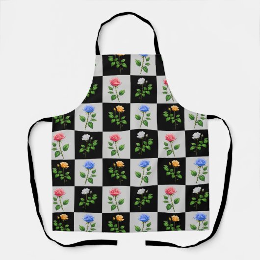 Überwachtes mehrfarbiges Blumendesign für die Rose Schürze (Vorderseite)