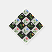 Überwachtes mehrfarbiges Blumendesign für die Rose Serviette (Ecke)