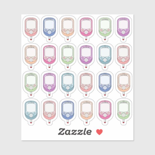 Überwachung der Blutzuckerkontrolle Aufkleber (Blatt)