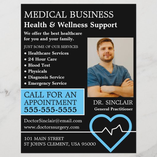 Überwachung der Herzfrequenz, Allgemeinmediziner, Flyer (Vorne)