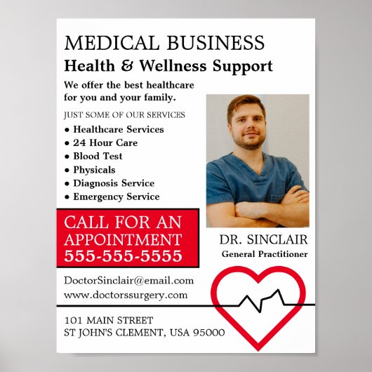Überwachung der Herzfrequenz, Allgemeinmediziner, Poster (Vorne)