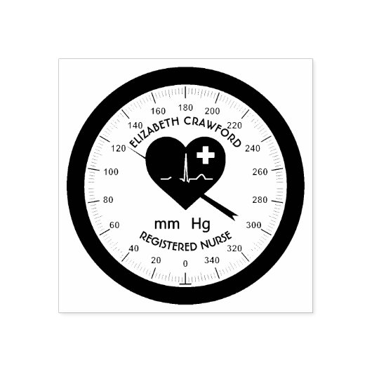 Überwachung des Blutdrucks Krankenschwester Ärztin Gummistempel (Prägung)