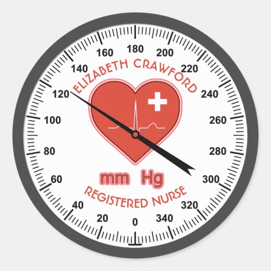 Überwachung des Blutdrucks Krankenschwester Ärztin Runder Aufkleber (Vorderseite)