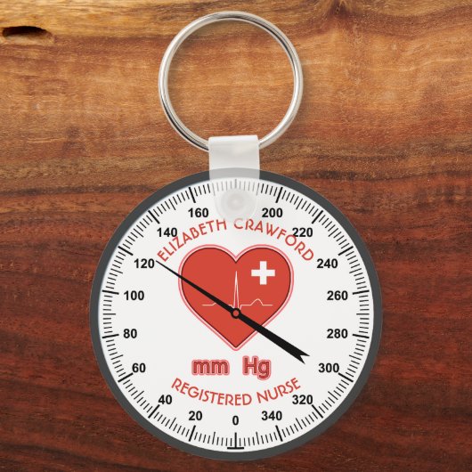 Überwachung des Blutdrucks Krankenschwester Ärztin Schlüsselanhänger (Vorderseite)