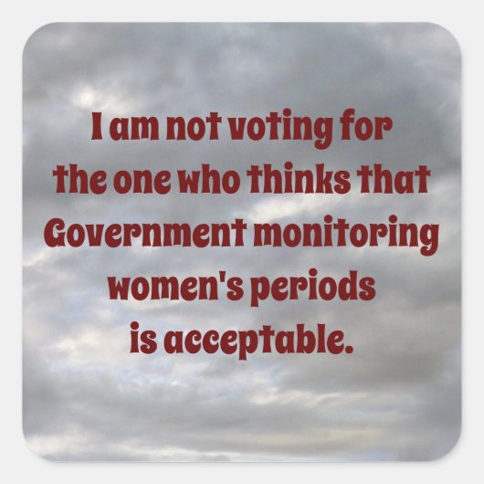 Überwachung durch die Regierung Quadratischer Aufkleber (Vorderseite)