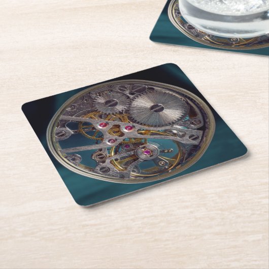 Überwachungsbewegung Rechteckiger Pappuntersetzer (angewinkelt)