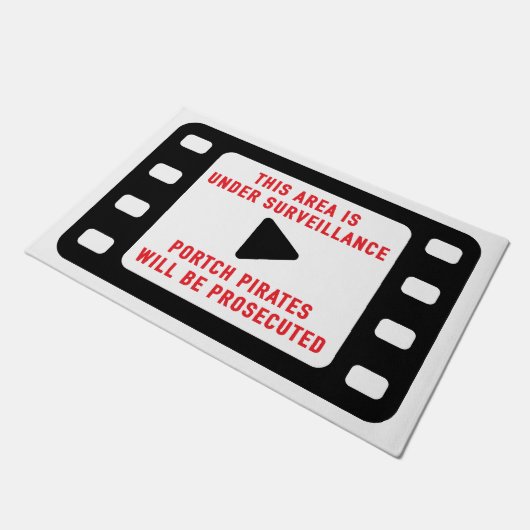 Überwachungswarnung Fußmatte (Schrägansicht)