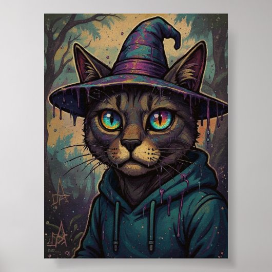 überwältigende psychedelische Hexenkatze Poster (Vorne)
