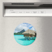 Überwasserbungalow, Bora Bora runder Magnet (In Situ (Geschirrspüler))