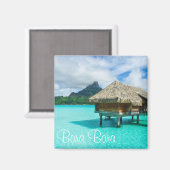 Überwasserbungalow, Bora Bora-Textmagnet Magnet (Vorderseite/Rückseite)