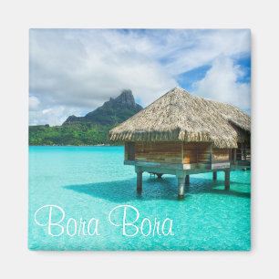 Überwasserbungalow, Bora Bora-Textmagnet Magnet