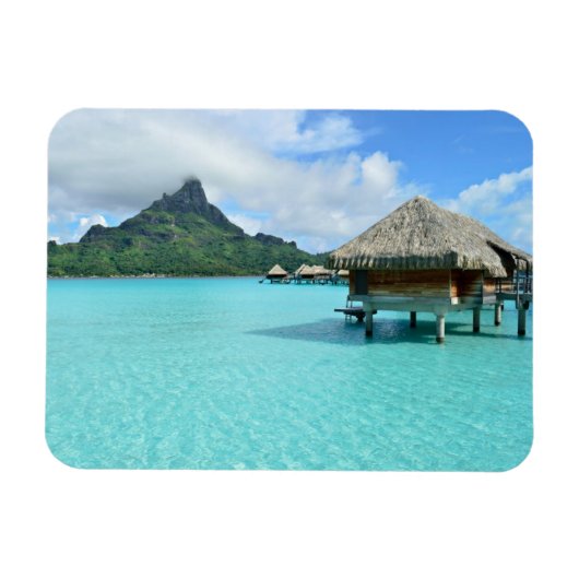 Überwasserresort auf Bora Bora rechteckiger Magnet (Horizontal)
