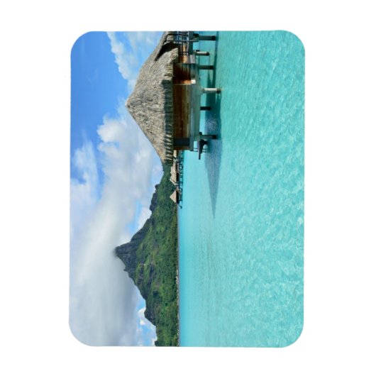 Überwasserresort auf Bora Bora rechteckiger Magnet (Vertikal)