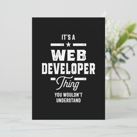 Überweisung für den Webentwickler Dankeskarte (Stehend Vorderseite)