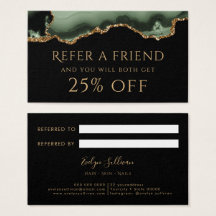 Überweisungskarte "Sage Green" und "Gold"