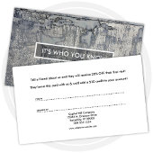 Überweisungsprogramm knusprige Textur Empfehlungskarte