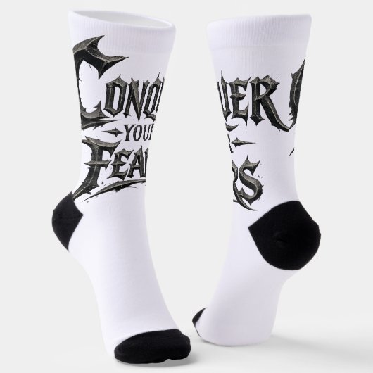 Überwinde deine Ängste Motivations-Crew Socken (Gewinkelt)