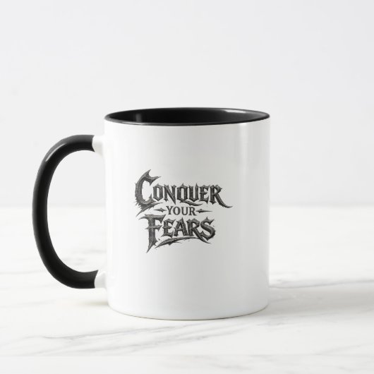 Überwinde deine Ängste Motivations-Two-Tone-Tasse Tasse (Links)