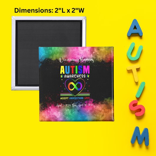 "Überwindung der Barrieren" Square Magnet