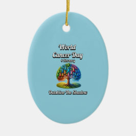 Überzeugen Sie den Schatten. Weltkrebstag Keramik Ornament