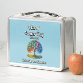 Überzeugen Sie den Schatten. Weltkrebstag Metall Brotdose (Beispiel)