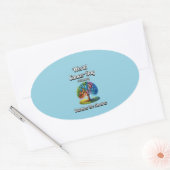 Überzeugen Sie den Schatten. Weltkrebstag Ovaler Aufkleber (Umschlag)