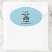 Überzeugen Sie den Schatten. Weltkrebstag Ovaler Aufkleber (Tasche)