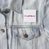 Überzeugtes buchstabiert mit rosa Blumen-Button Button (Beispiel)