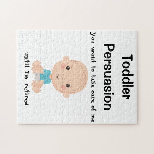 Überzeugung von Kleinkindern - satirisches Zitat Puzzle (Horizontal)