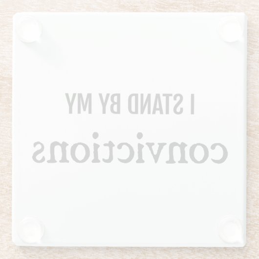 Überzeugungen Untersetzer aus Glas (Rückseite)