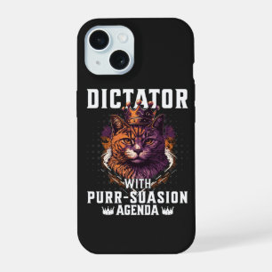 Überzeugungs Agenda Lustige herrische Katze iPhone 15 Hülle