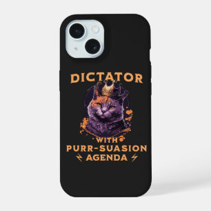 Überzeugungsagenda Lustiger König Katze iPhone 15 Hülle