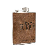 Überzieht rustikales Monogramm-Imitat Mann" s Flachmann (Rechts)