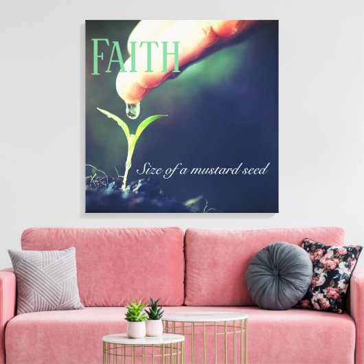 überzogene Canvas Art-Faith Seedling Leinwanddruck (Insitu (Wohnzimmer))