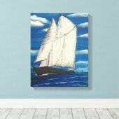 überzogene Canvas mit Sailboat Leinwanddruck (Insitu (Holzboden))