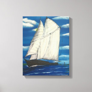 überzogene Canvas mit Segelboot Leinwanddruck