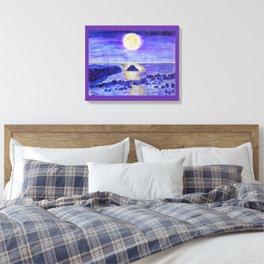 überzogene Canvas Print- Mondlicht-Feier Leinwanddruck (Insitu (Schlafzimmer))