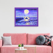 überzogene Canvas Print- Mondlicht-Feier Leinwanddruck (Insitu (Wohnzimmer))