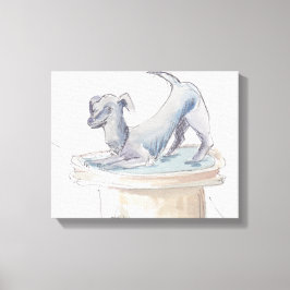 überzogene Canvas "Watercolor Sketch/Dog London" Leinwanddruck