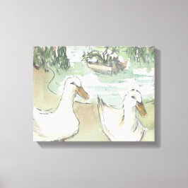 überzogene Canvas "Watercolor Sketch/Ducks Paris" Leinwanddruck