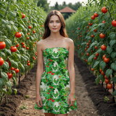 Überzogener Tomatengarten Stoff