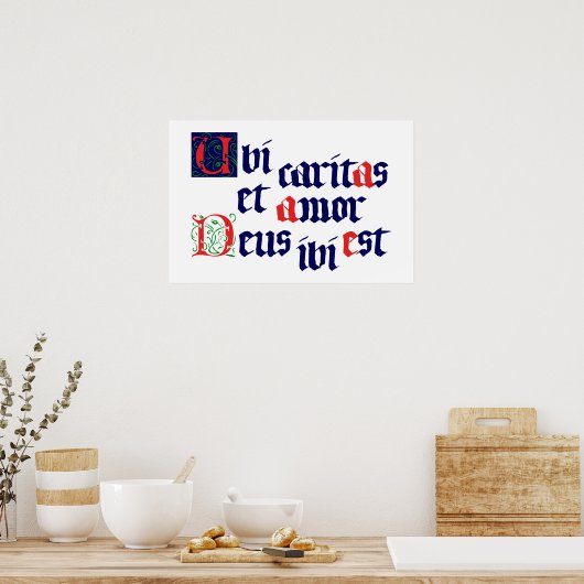 Ubi Caritas Poster (Küche)