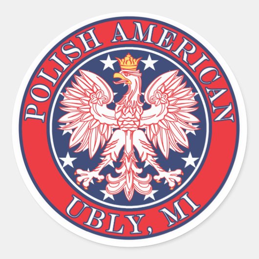 Ubly Michigan Polish Runder Aufkleber (Vorderseite)