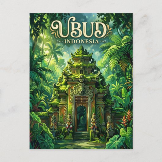 Ubud-Affenwald Indonesien Postkarte (Vorderseite)