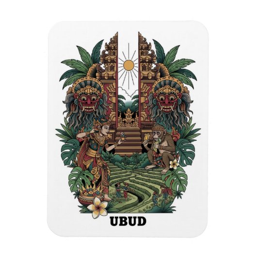 Ubud Bali Indonesien Reise Magnet (Vertikal)