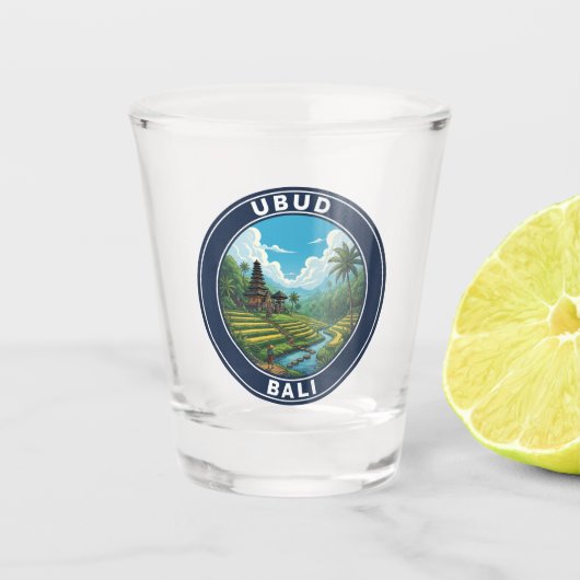 Ubud Bali Indonesien Reise Schnapsglas (Vorderseite)