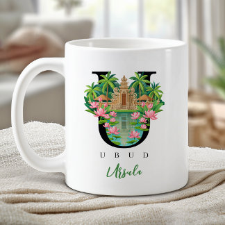 Ubud Bali Monogramm Buchstabe U Personalisiertes G Kaffeetasse