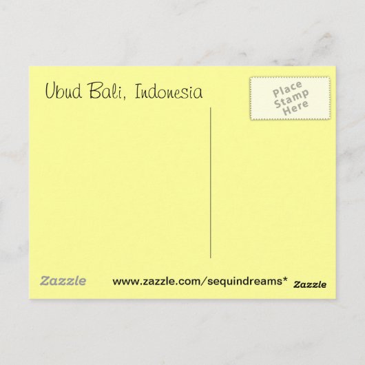 Ubud Bali Postkarte (Rückseite)